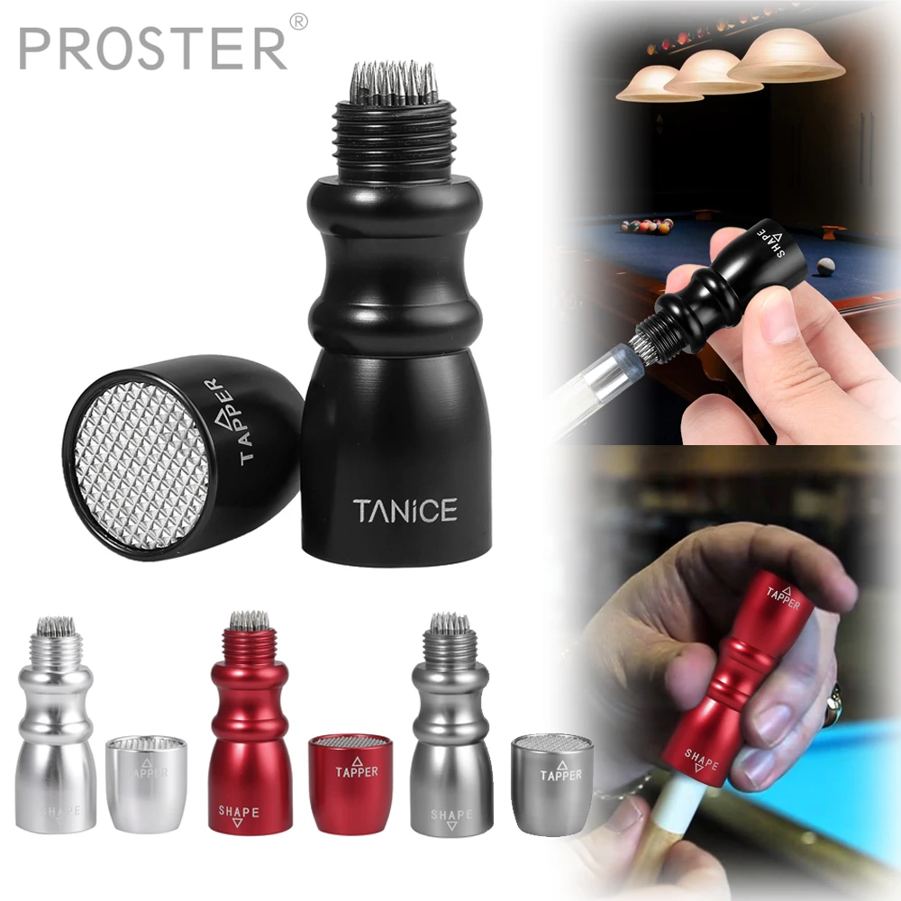 

Proster for Billiard Snooker Pool Cue Tip Shaper 3 in1 Tool Aerator Stainless Steel Tapper Black/Gray/Red/Silver