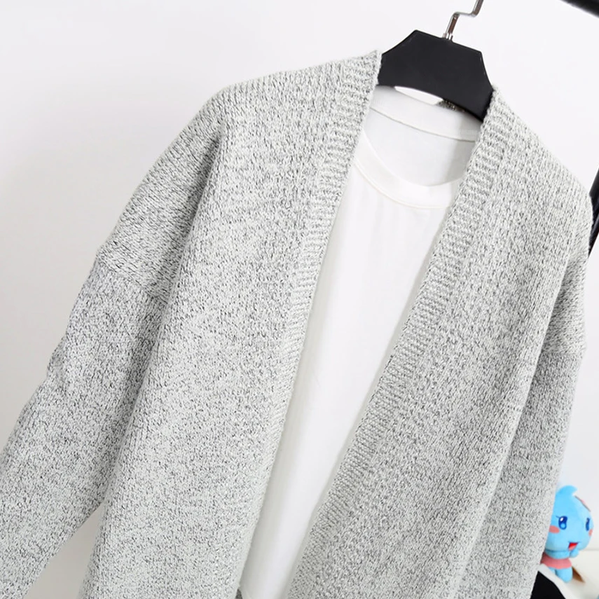 2016 Autumn Women Long Cardigan Sweater Ladies Loose Knitted Cardigans Coat Korean Wild Pocket Poncho Gray Knitwear |