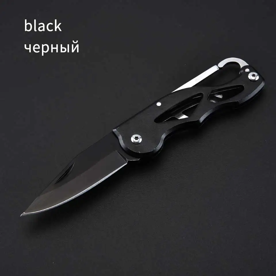 Black Складной нож брелок ножи из нержавеющей стали Открытый Тактический нож выживания красочный Карманный Faca Couteau Pliant Tactique - Цвет: Black