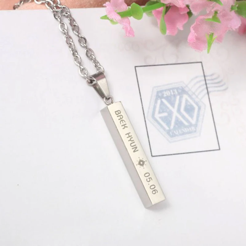 BAEKHYUN Youpop EXO EX'ACT Monster Lucky One, ожерелье с подвеской на цепочке, K-POP, аксессуары, ювелирные изделия для музыки, для мужчин или женщин, для мальчиков и девочек - Окраска металла: BAEKHYUN