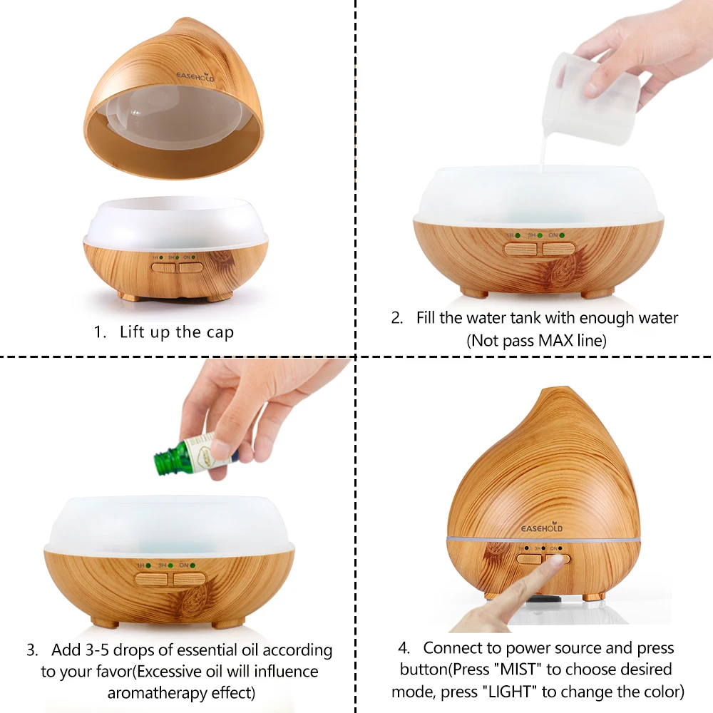 EASEHOLD RU 150 мл эфирное масло диффузор древесины ультразвуковой увлажнитель