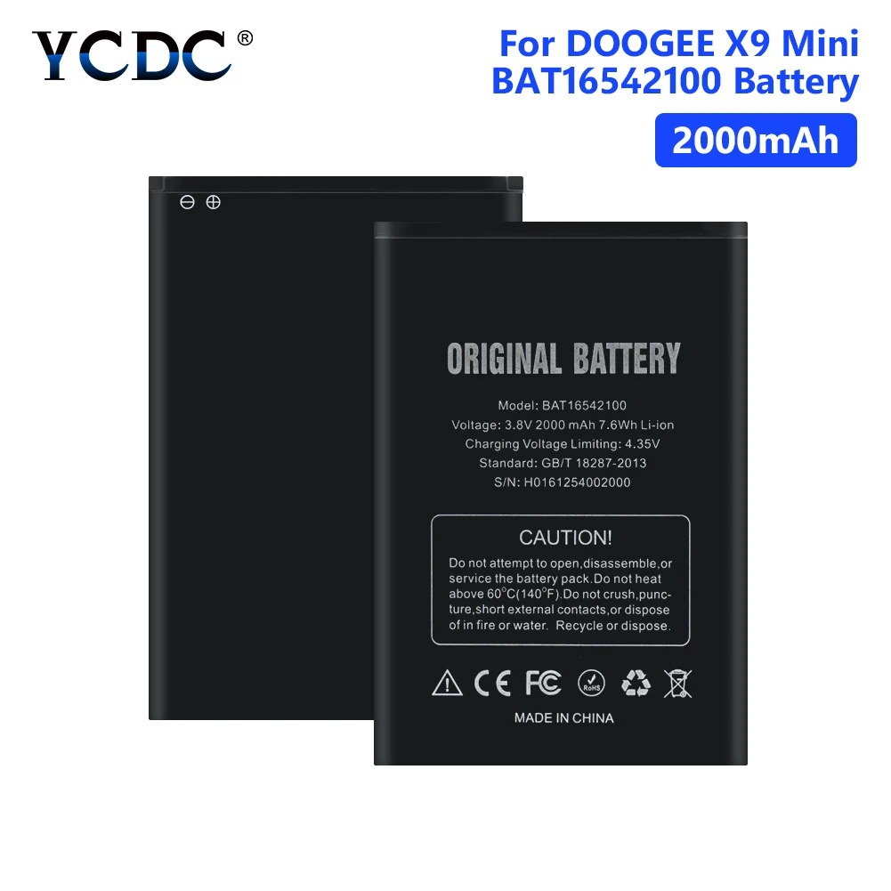 2000mAh BAT16542100 перезаряжаемый мобильный внутренний аккумулятор Для DOOGEE X9 Mini 5 0 дюйма