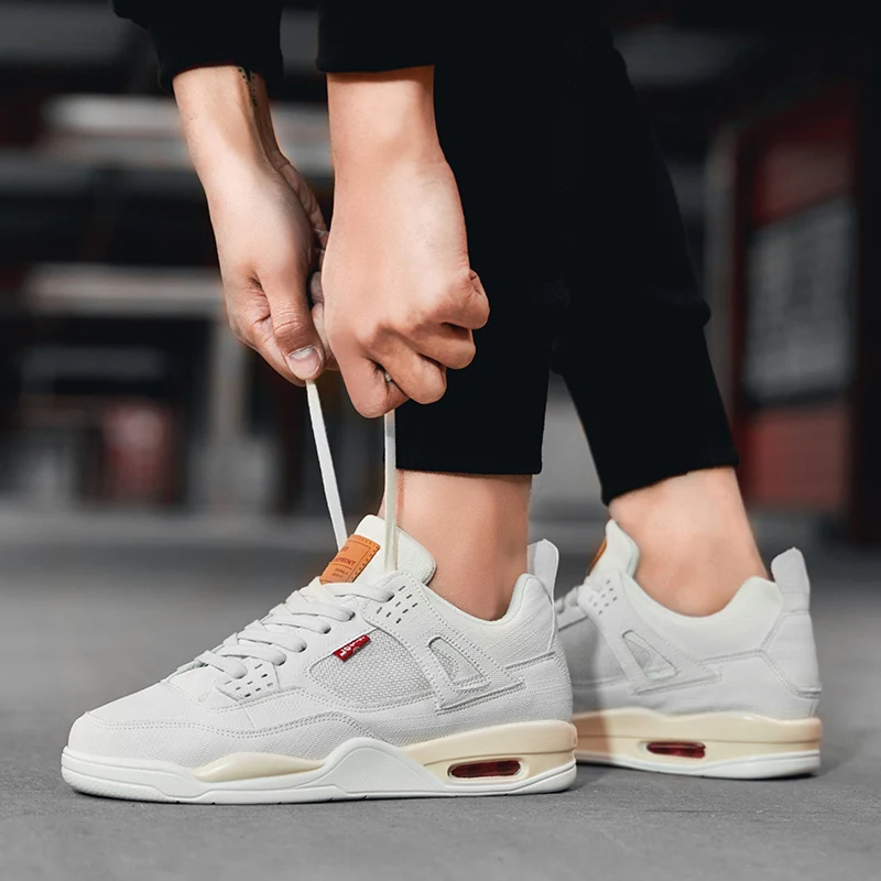 Спортивная мужская обувь для бега на воздушной подушке кроссовки из джинсовой