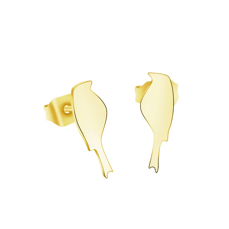 Minimal Rose Gold Bird Earrings For Women Fashion Jewelry Cute Kids Earring Stainless Steel Friendship Gifts Animal Accessories | Украшения
