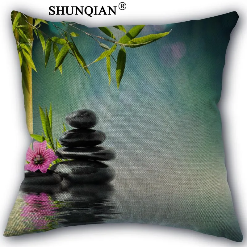 Pillowcase Zen Stone Подушки Детские случае пользовательские хлопок лен Площадь декоративные Наволочки чехол на молнии 45x45 см одна сторона - Цвет: Pillowcase