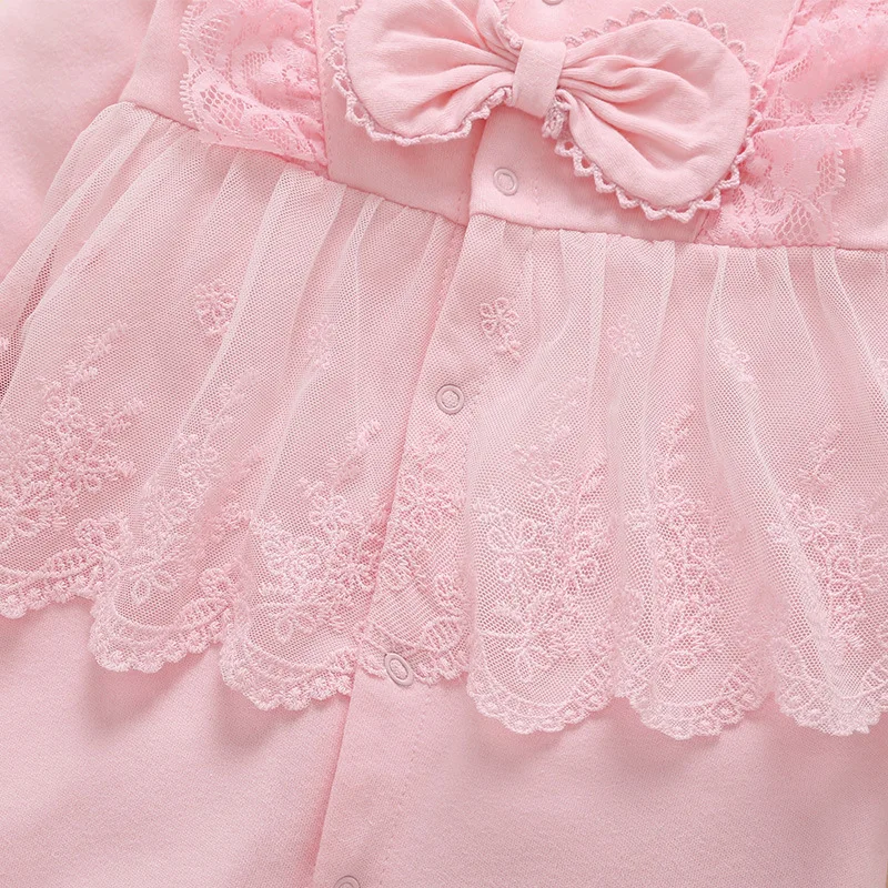 

Newborn Jumpsuit Baby Clothes Winter Spring bowknot Lace baby clothing Girl Rompers Long Sleeve Baby Clothing Toddler Romper