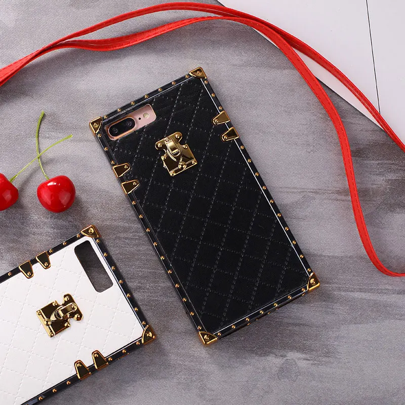 Роскошный чехол для телефона GYPHCA из искусственной кожи s для iphone 11 11Pro max X 6 6s 7 8 Plus XR Xs Max модная квадратная решетка винтажная задняя крышка для телефона чехол