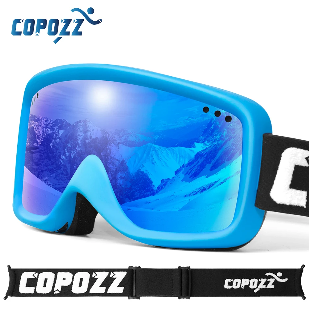COPOZZ брендовые лыжные очки маска анти туман скольжение UV400 унисекс детские