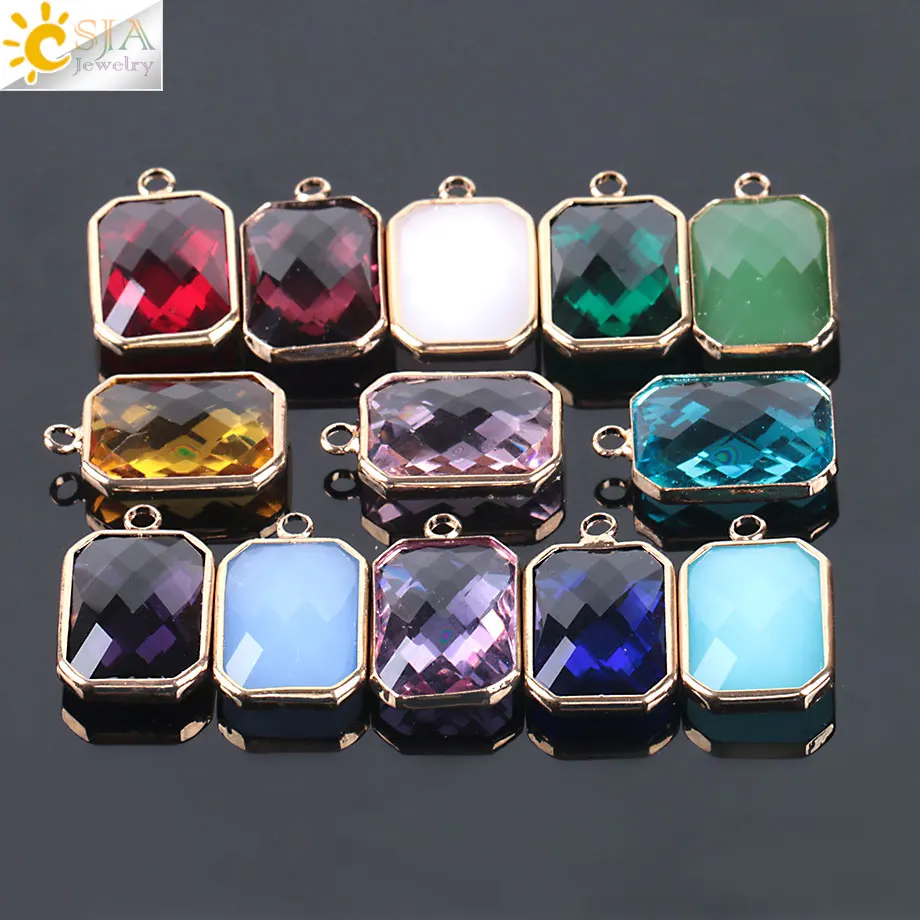 Разноцветный граненый браслет CSJA прозрачное стекло муранского стекла колье с