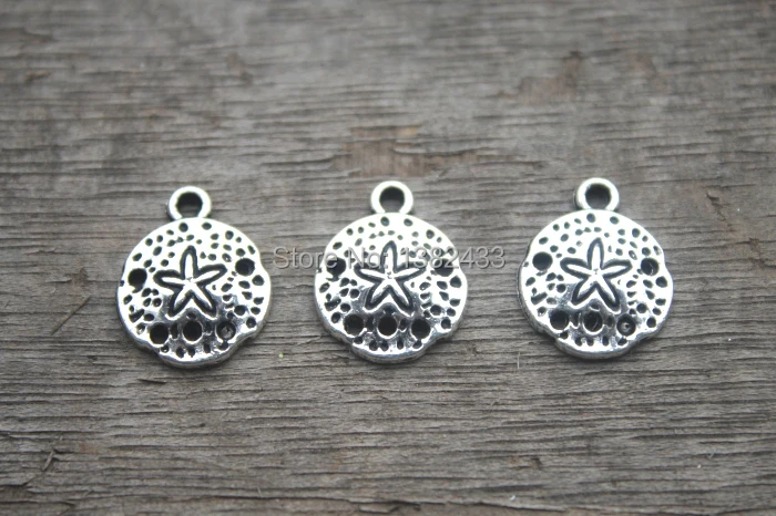 30 шт -- песок талисман доллар s античный Тибетский Серебряный тон Подвески 12 мм |