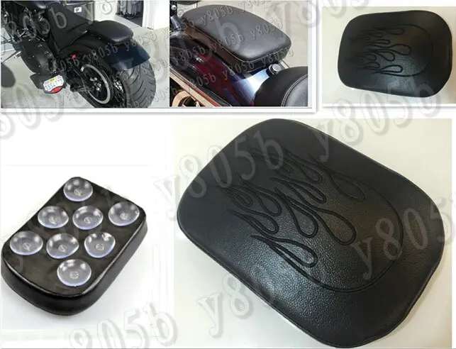 Кожаная подушка для пассажирского заднего сиденья Flame 8 присосок Yamaha VStar 400 650 1100 1300