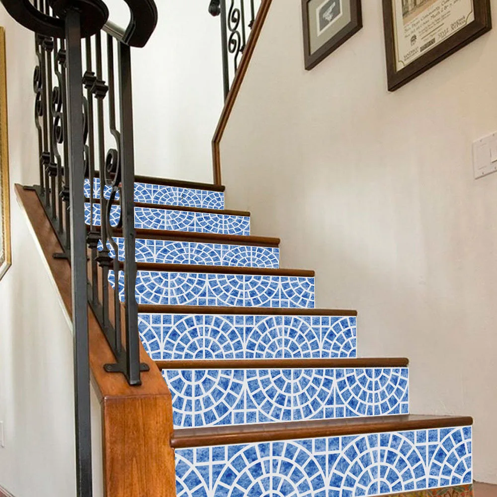 6 шт./компл. 3D наклейки на лестницы керамическая плитка узор для украшения дома