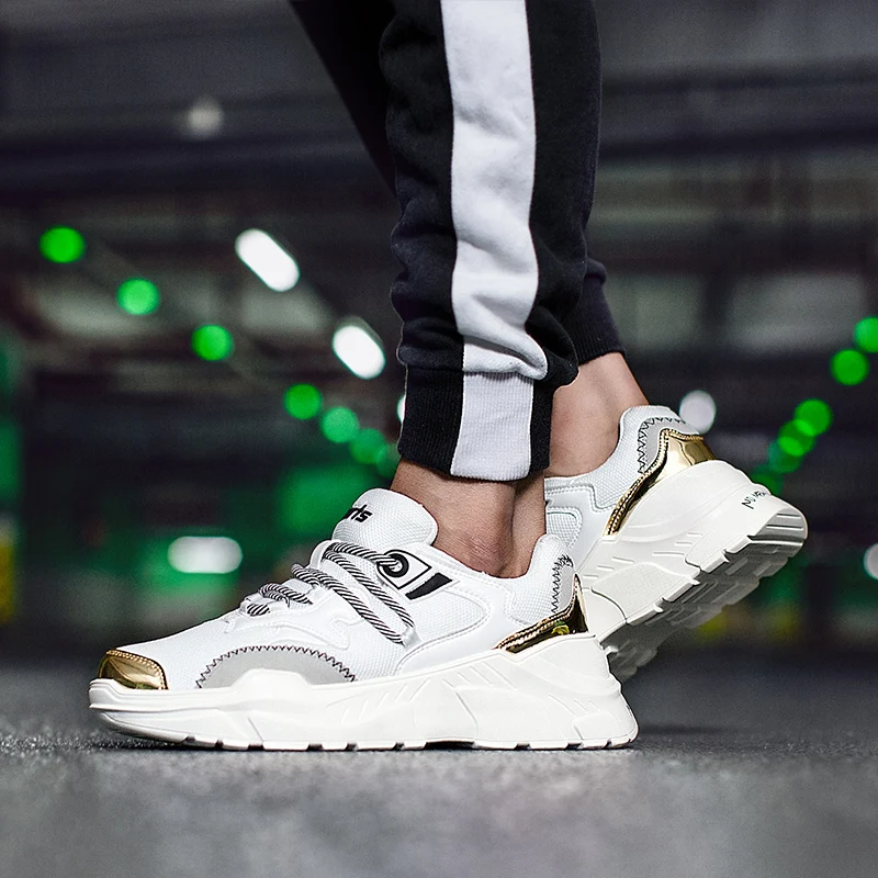 2018 retro mesh Leather male shoe summer men's white black high platform sneakers men basket femme Krasovki Footwear 5 | Обувь
