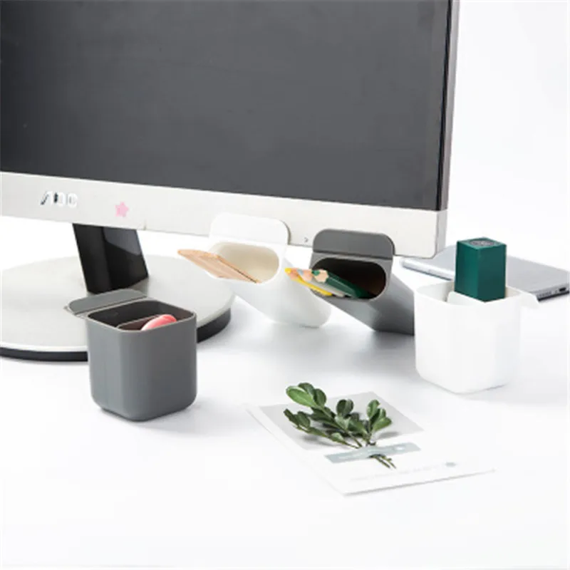 Creative Computer Monitor Pen Holder Home Office Multi-Functional Desk Stationery Storage Box Desktop Organizer | Дом и сад