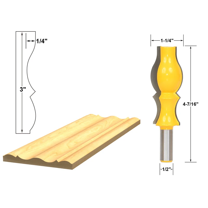 Корончатая фреза 1 шт. Концевая 1/2 дюйма высота резки хвостовика: 3 глубина резки: