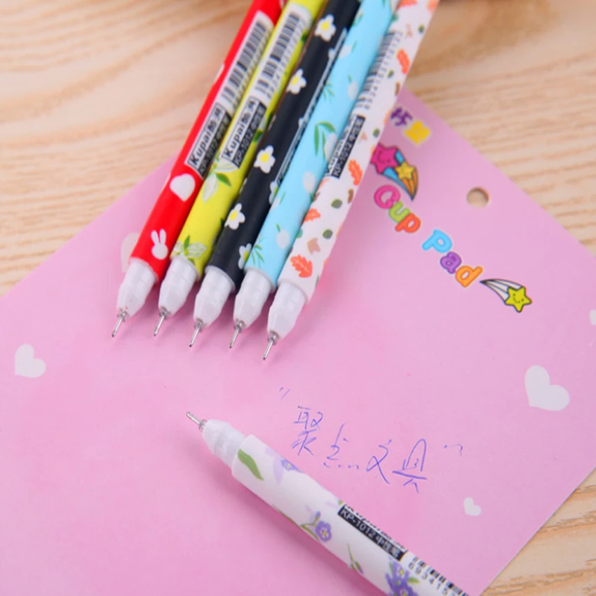 1 шт./лот симпатичная маленькая гелевая ручка с цветочным рисунком и бриллиантами