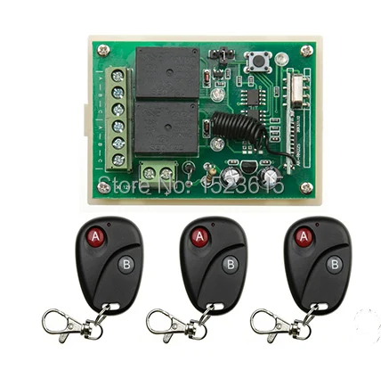 

New DC12V 2CH RF Wireless Remote Control Switch System Transmitter with Two-button Receiver for Appliances Gate Garage Door