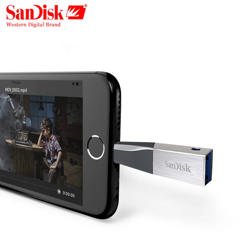 SanDisk usb флэш накопитель 16 ГБ 32 mfi контроллеров USB 3.0 OTG 64 128 memory stick 90 МБ/с. флешки для