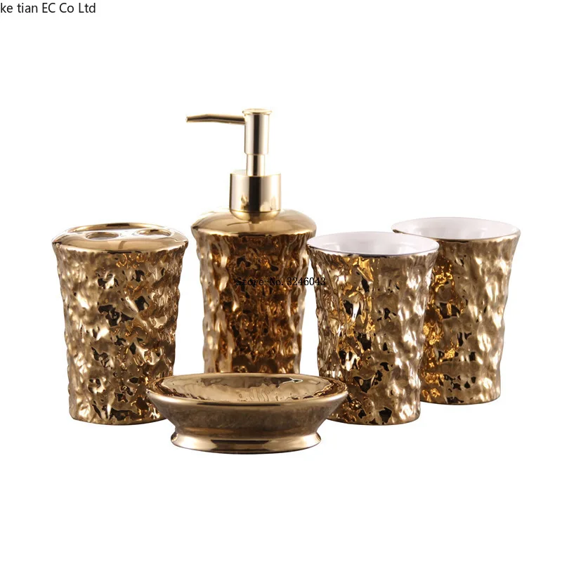 Роскошный набор Gouden Badkamer Keramische Tandenborstel подставка Tandpasta диспенсер Органайзер Decoratieve Wc аксессуары