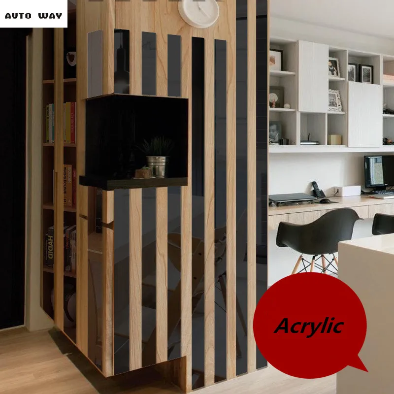 

Self-adhesive mirror wall stickers Acrylic mirror combination 3d crystal Vertical wall paper 6pcs for 1set package free shipping