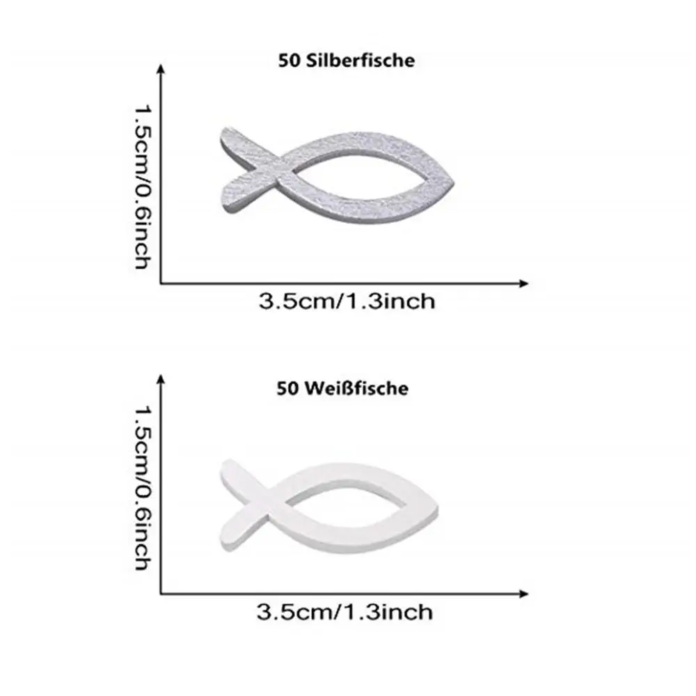 120 упаковок Искусственный деревянный стол в виде рыбы рассеянные украшения для