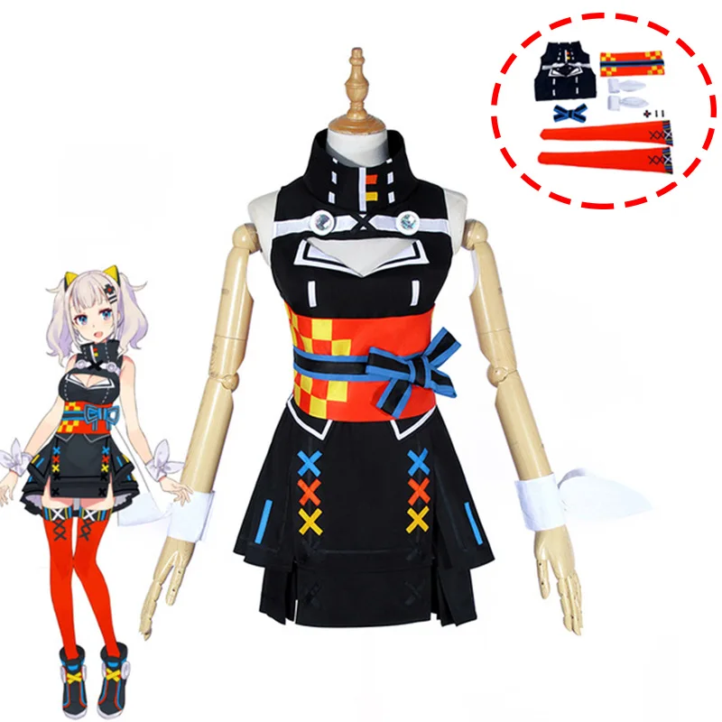 

Full set AI Youtuber Kaguya Luna Cosplay Costume Virtual Youtuber AI Cosplay Black Gothic Lolita Dress Women Halloween Costumes