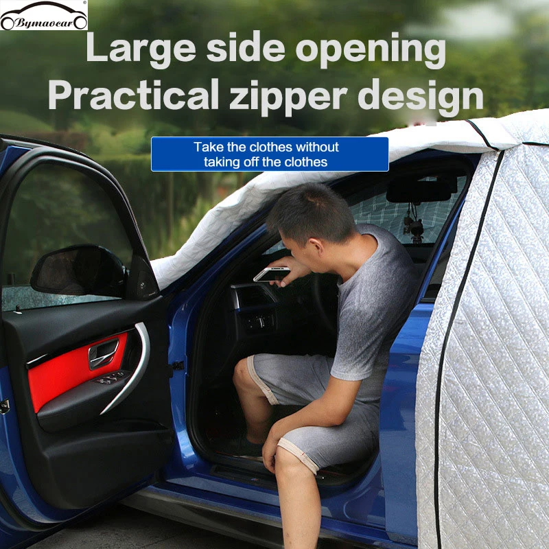 car cover four seasons aluminum film plus cotton padded car cover winter windshield car cover hail weatherproofsunsnow free global shipping