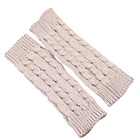 1 пара зимних теплых женских вязаных длинных полуперчаток, теплые рукавицы с дырками для девочек, зимние теплые перчатки для верховой езды