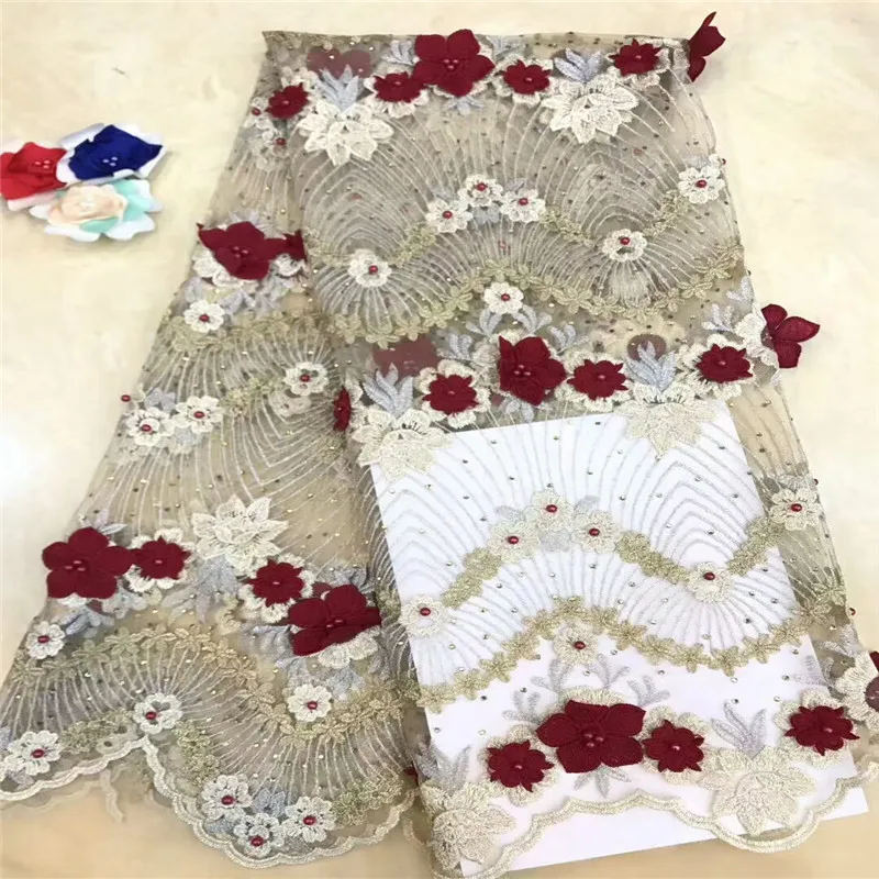 Кассиэль Последние африканские камни Кружевные ткани Вышитые высокого качества Нигерийский тюль Французские ткани сетчатого материала.