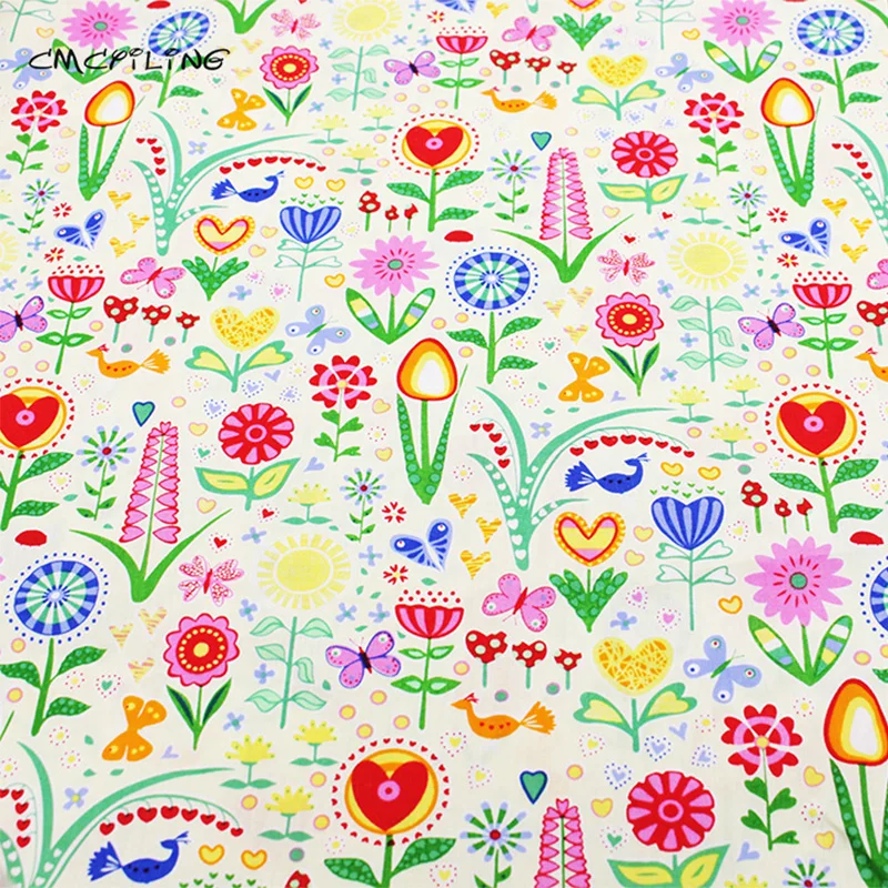 Лоскутная хлопковая ткань с цветочным принтом Tissus для шитья своими руками