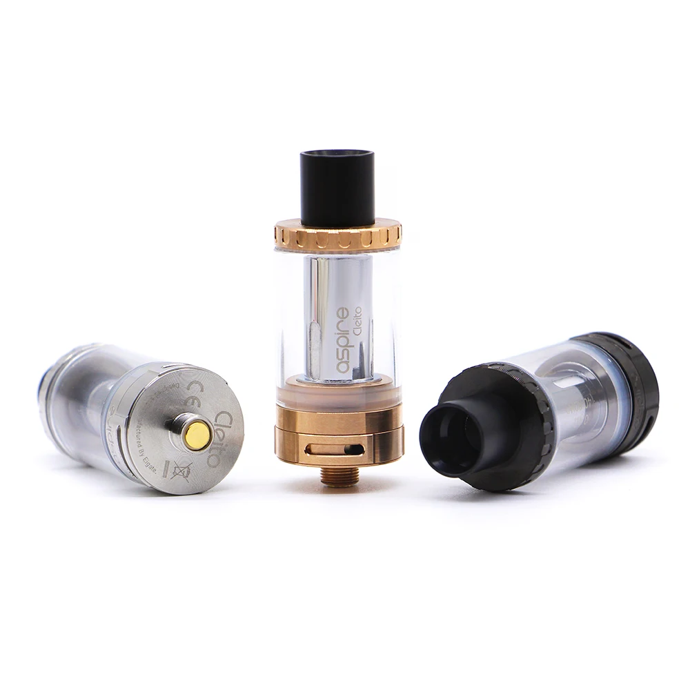 Оригинальный атомайзер Aspire Cleito Sub Ohm Tank e cig поставляется с заменяемым стеклом и
