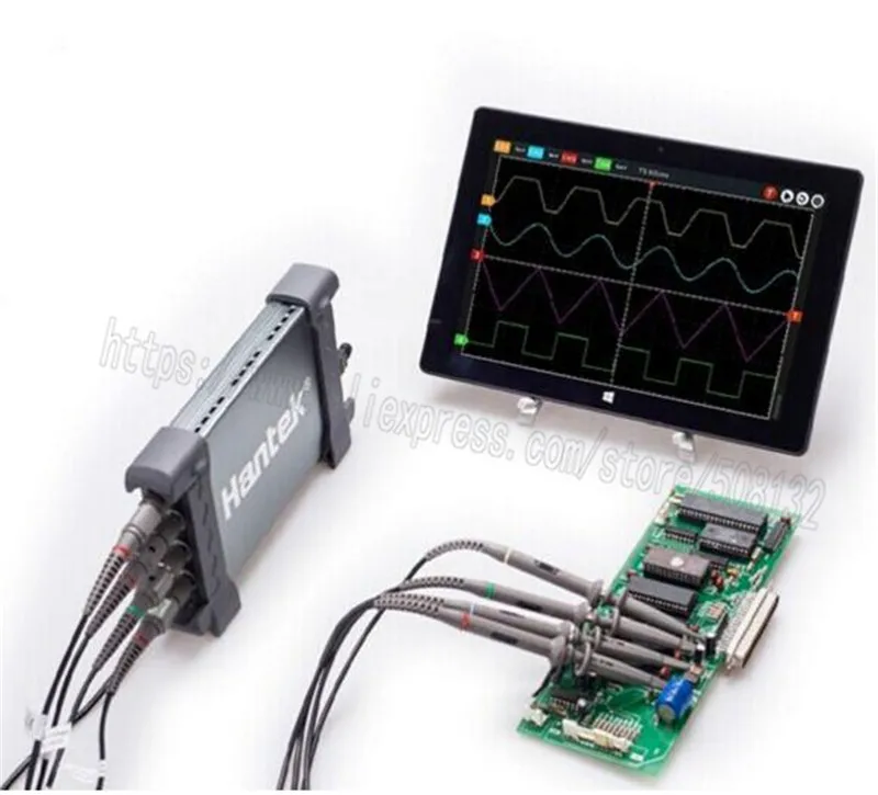 Портативный осциллограф Hantek 6254BD 4CH произвольный 250 МГц 1Gs/S 64K виртуальное цифровое