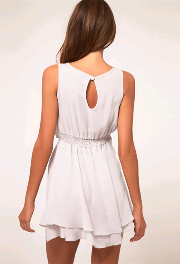 2014 Spring summer woman dress chiffon red white dresses european american style mini hot sale wholesale | Женская одежда