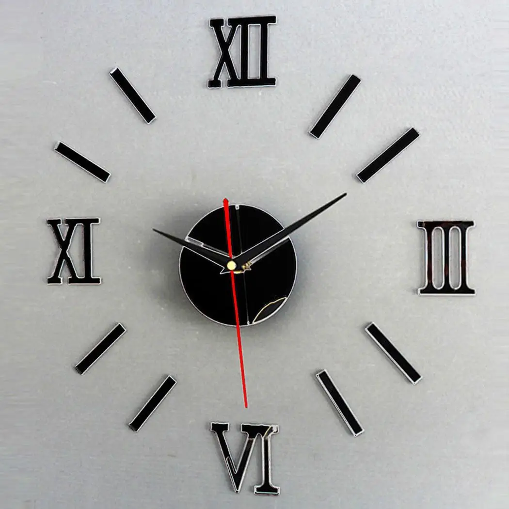 Roman Stickers Clock Quartz Surface etc Unassembled Powered Numerals Decor Mirror Home Room DIY Wall Battery Living 3D | Дом и сад