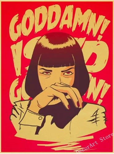 Классическая Картина на холсте Квентин из целлюлозной фантастики винтажная