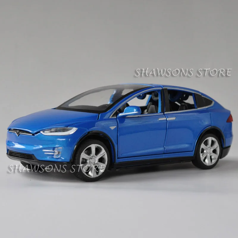 1:32 литьевая модель автомобиля игрушки Tesla Model X 90D Pulll Реплика со звуком и