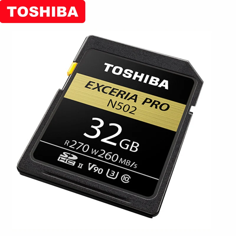 Toshiba sd карта 32 Гб SDHC U3 64 128 ГБ SDXC V90 UHS II карты памяти N502 EXCERIA PRO до 270 МБ/с. Поддержка 8 K
