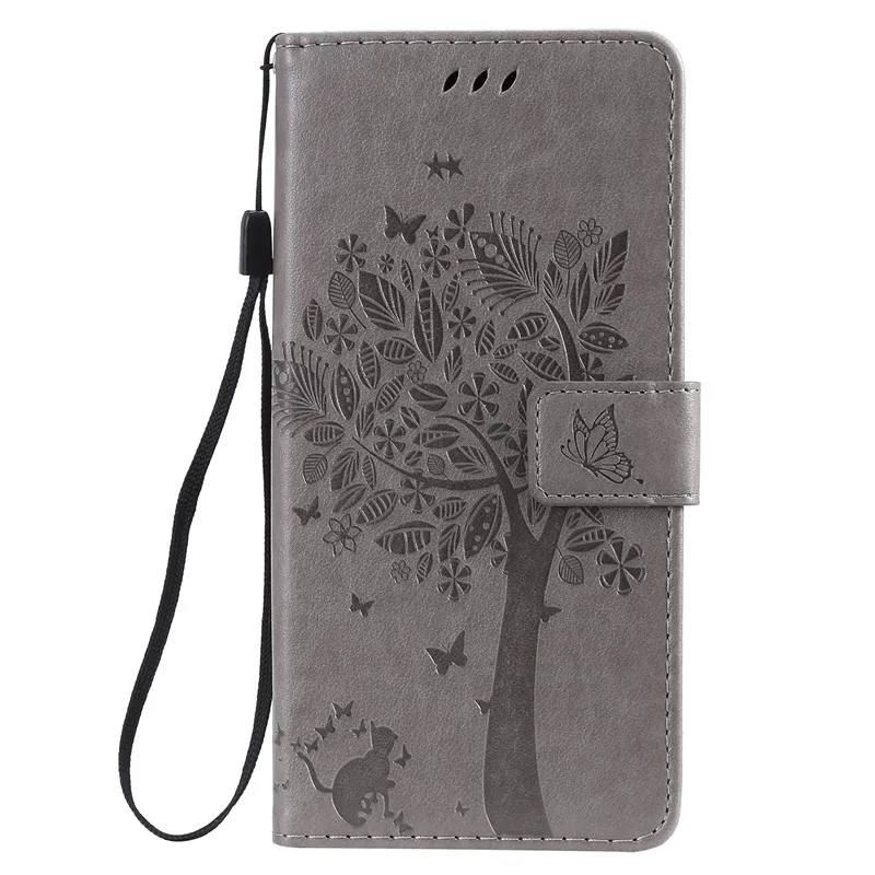 Серый Leather Wallet Case for Samsung Galaxy A50 card slot holder stand flip silicone soft cover Samsung A50 Case A70 A40 A30 A20 - Цвет: Серый