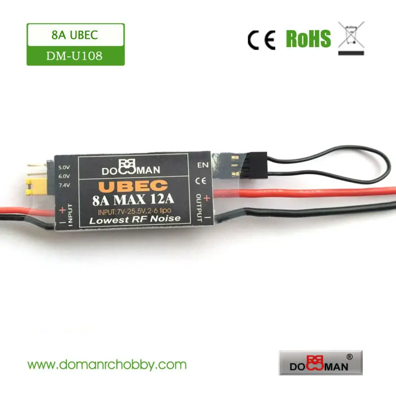 1 шт./лот 8A UBEC DOMAN RC высокое напряжение 5 В/6 В/7 4 В выход 2s 6S/7 25 в режим входного
