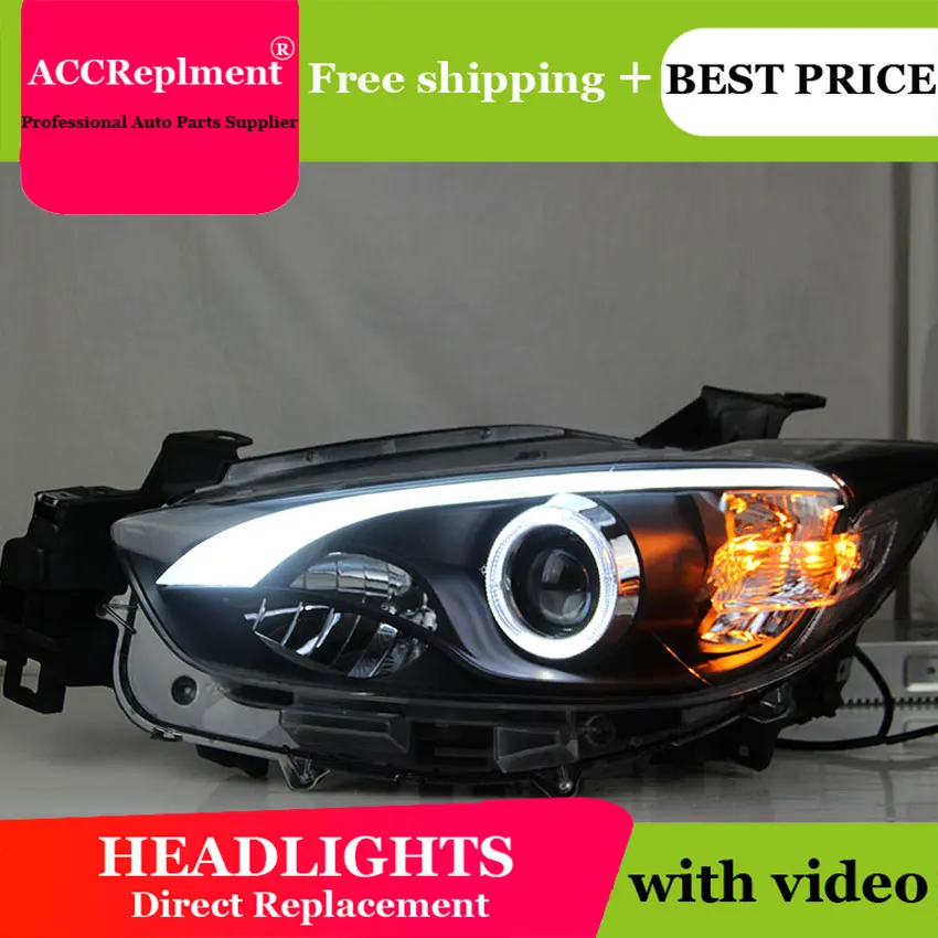 Стайлинг автомобиля для Mazda CX-5 фары ангельские глазки 13-15 LED light bar Q5 bi xenon lens Bulb