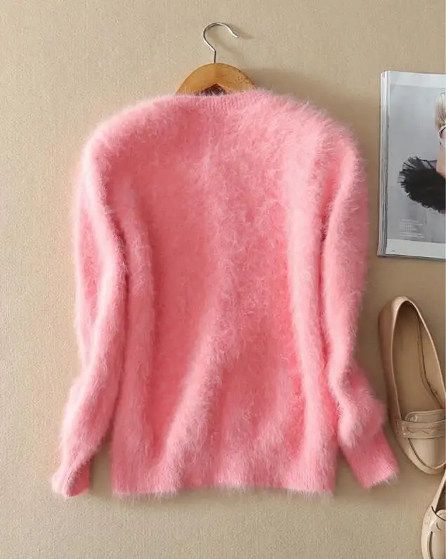 Женский свитер из натуральной норки и кашемира длинные кашемировые кардиганы