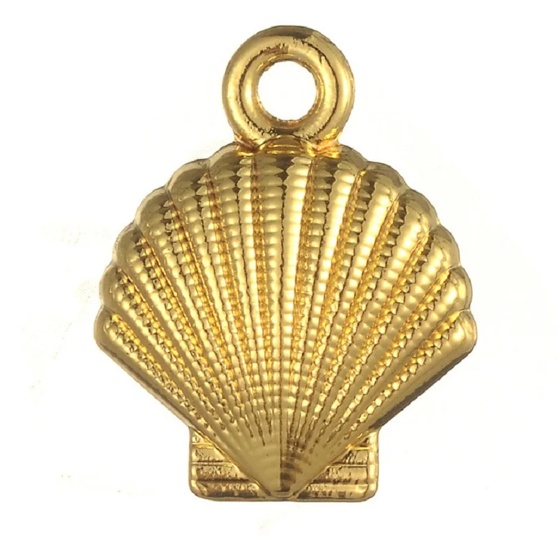 TJP 10 шт. старинный золотистый Seashell оболочки гребешок Подвески Подвеска для