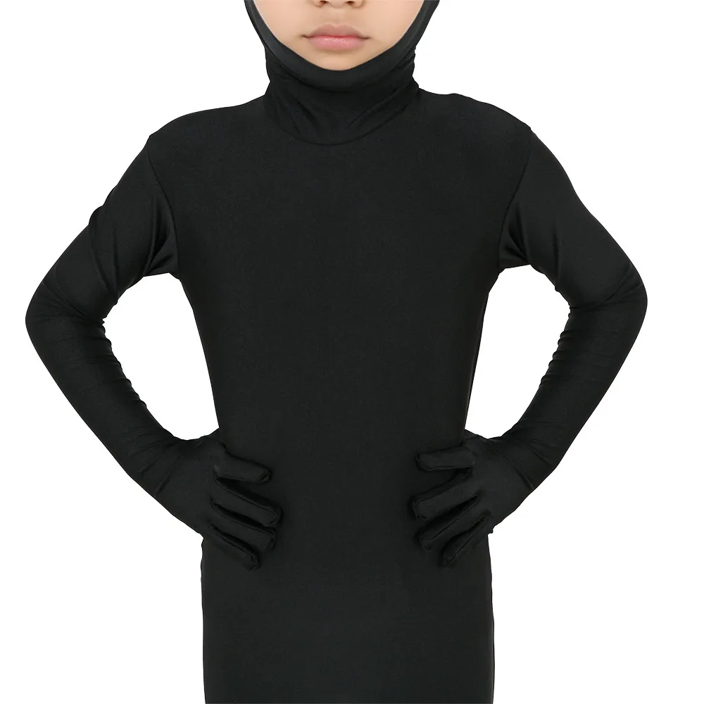 Детское боди с открытым лицом Zentai танцевальная одежда из лайкры молнией сзади