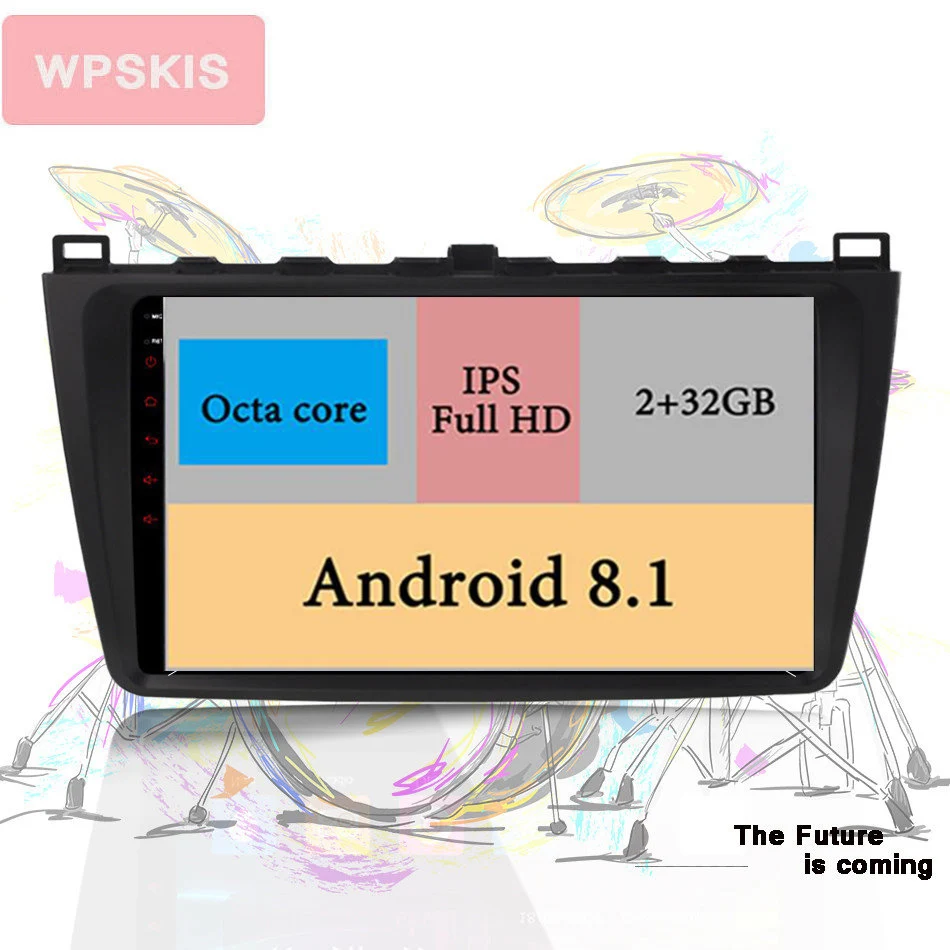 Автомобильный DVD видеоплеер Octa core Android 10 0 GPS Navi для Mazda6 rui wing 2009 2012 музыкальная