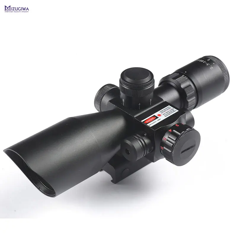 Тактический 2 5 10x40 Riflescope красный зеленый двойной подсветкой Mil dot прицел с красной