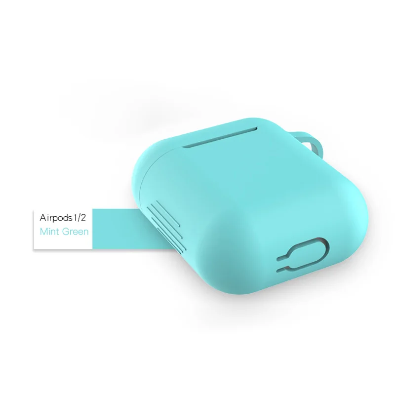 Mint Green Airpods 1 крышка защитная, крышка полная защитная крышка Портативный Силиконовый чехол для Apple airpods 2 Чехол - Цвет: Mint Green