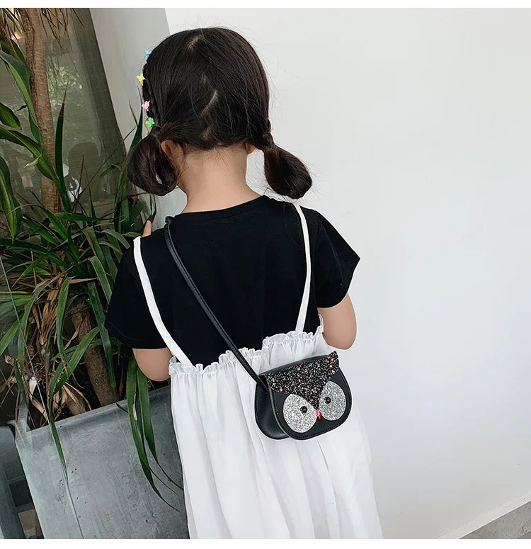 Сумка на плечо с блестками для маленьких девочек сумки принцессы милой совой