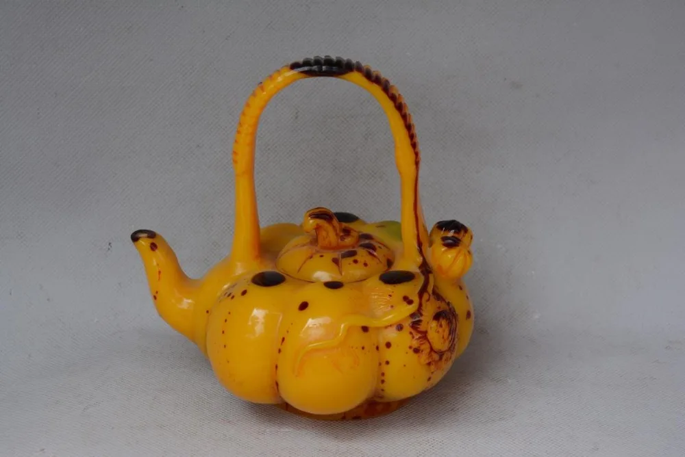 antique old natural Beeswax tea pot bottle Hand Carved pumpkin pattern crafts Home Decorations&ampCollection Free shipping | Дом и сад