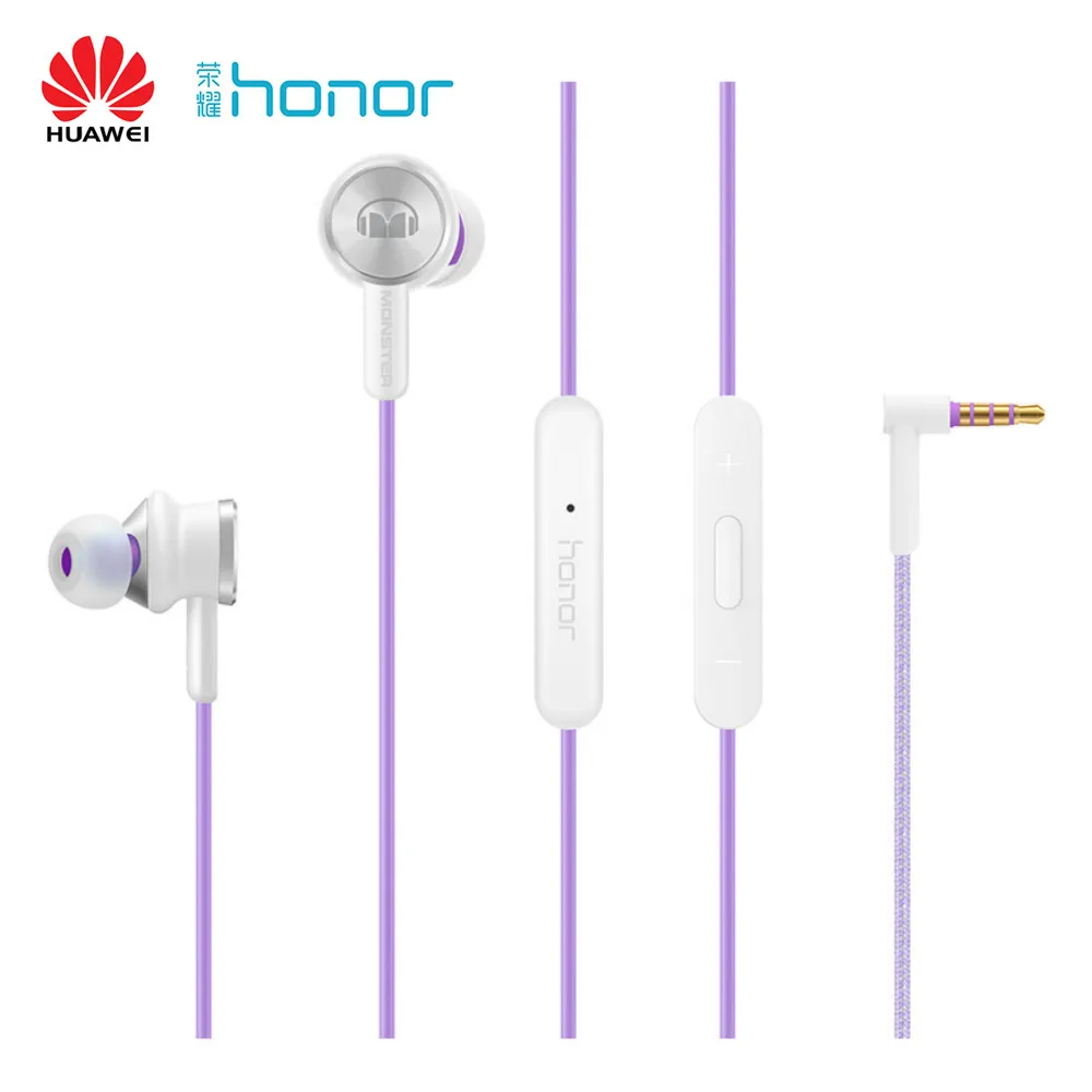 Оригинальные наушники huawei Honor Monster 2 AM17 Hi N-tune 200 в ухо 3,5 мм HD голосовой микрофон наушники гарнитура для Xiaomi iPhone