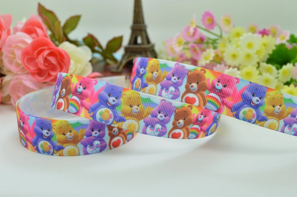 DUWES 7/" 22 мм Care Bears игрушка печатная корсажная лента, бант для волос вечерние украшения DIY Ручная работа OEM 50YD